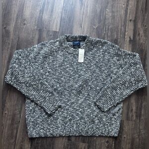 Abercrombie & Fitch Chunky Knit Sweater Men’s Large Gray Marled Crewneck NWT